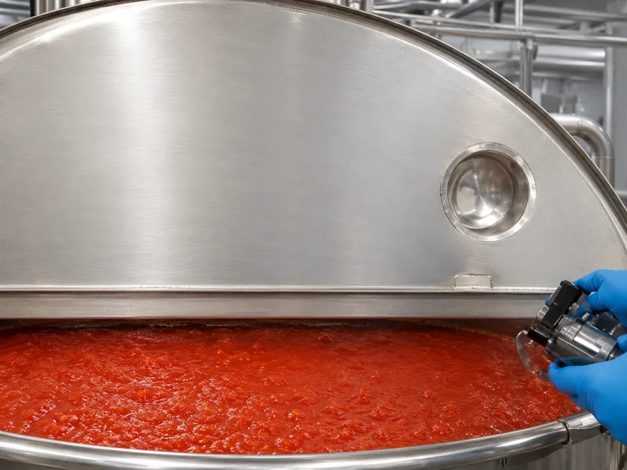 Checking the tomato during cooking