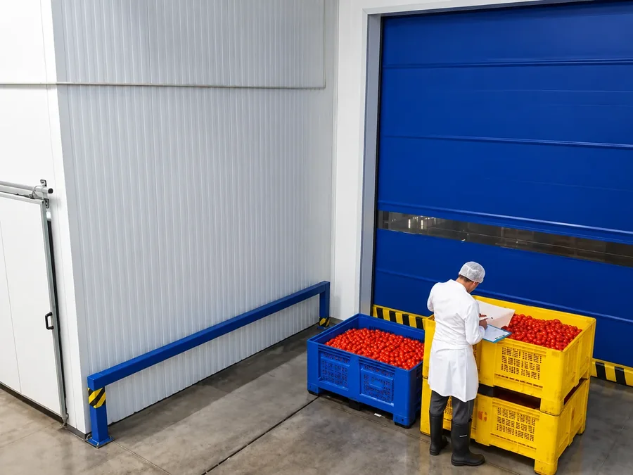 Freshly harvested tomatoes arriving at the factory
