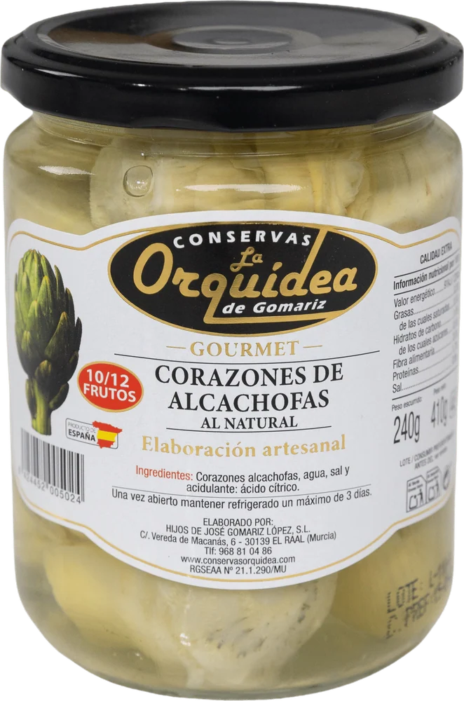 Gourmet jar of artichoke hearts in brine