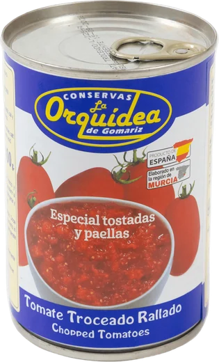 Can of grated chopped tomato